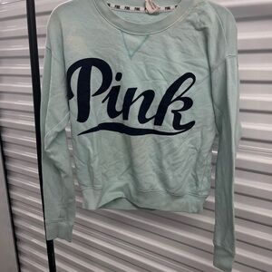 Victoria's Secret PINK Mint Green Logo Crew Sweatshirt